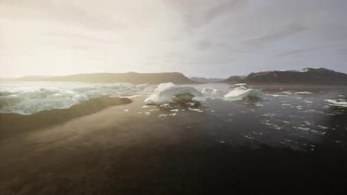 Videohive - Floating Icebergs on a Serene Body of Water - 48094021 - 48094021