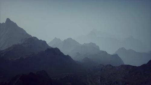 Videohive - A Majestic Mountain Range Covered in Thick Fog - 48094061 - 48094061