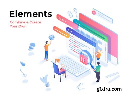 Modern Isometric Business Illustration Ui8.net