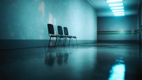 Videohive - Empty Corridor in Hospital with Chairs - 48098435 - 48098435