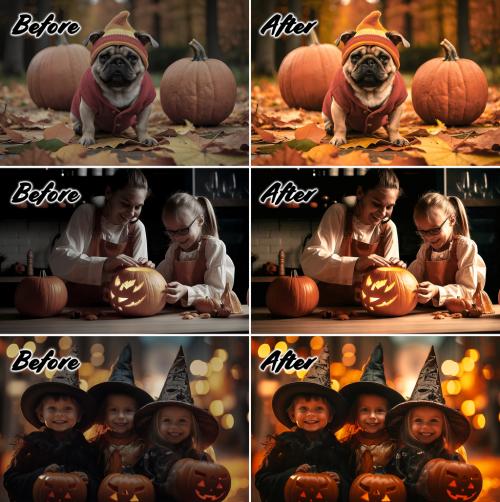 Halloween Before and After Photo Effect 648158880