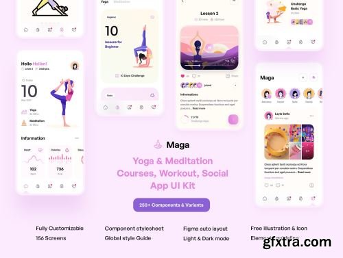 Maga - Yoga & Meditation UI Kit Ui8.net