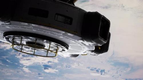 Videohive - Animation of Experimental Starship Leaving Earth Orbit - 48098546 - 48098546