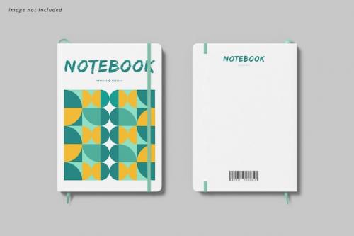 Premium PSD | Front and back views of a notebook mockup Premium PSD