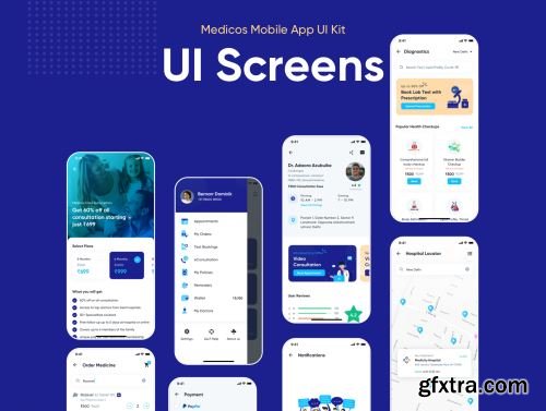 Medicos - Healthcare Mobile Sketch App UI Kit Ui8.net