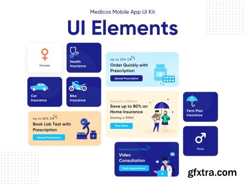 Medicos - Healthcare Mobile Sketch App UI Kit Ui8.net