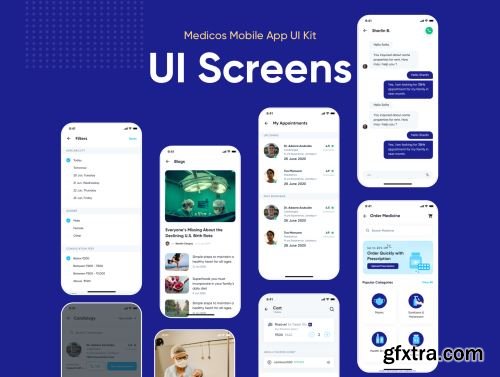 Medicos - Healthcare Mobile Sketch App UI Kit Ui8.net