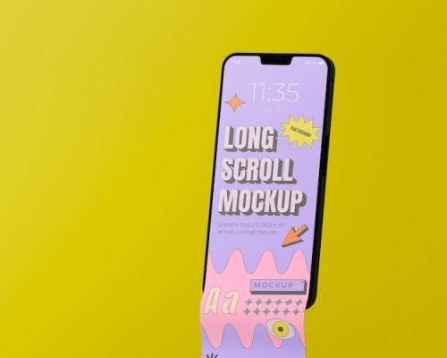 Premium PSD | Longscroll floating device mockup Premium PSD