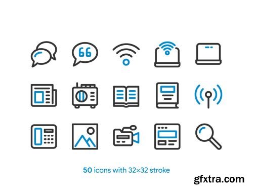 Media and Communication Icon Set Ui8.net