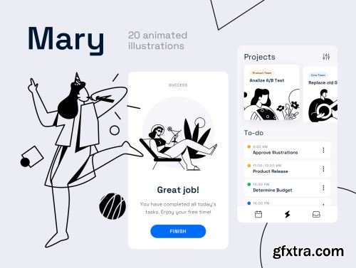 Mary Animated Illustrations Ui8.net