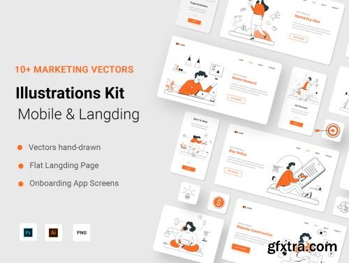 Marketting Illustration Kit Ui8.net