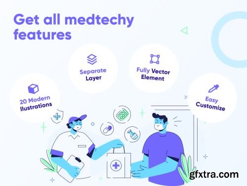 Medtechy - Medical & Healthcare Illustration Set Ui8.net