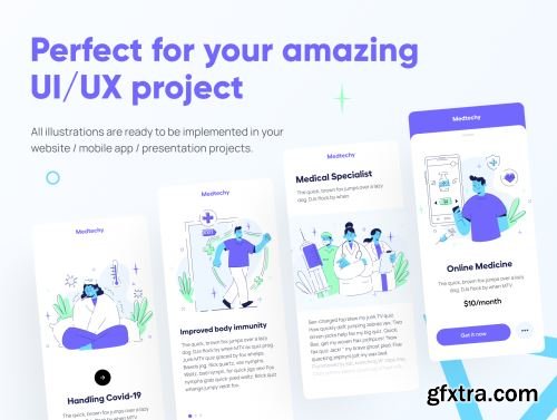 Medtechy - Medical & Healthcare Illustration Set Ui8.net