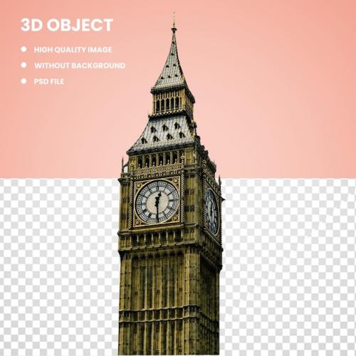 Premium PSD | 3d big ben palace of westminster london Premium PSD