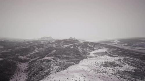 Videohive - Dramatic Winter Dark Desert Steppe on a Highland Mountain Plateau - 48098813 - 48098813