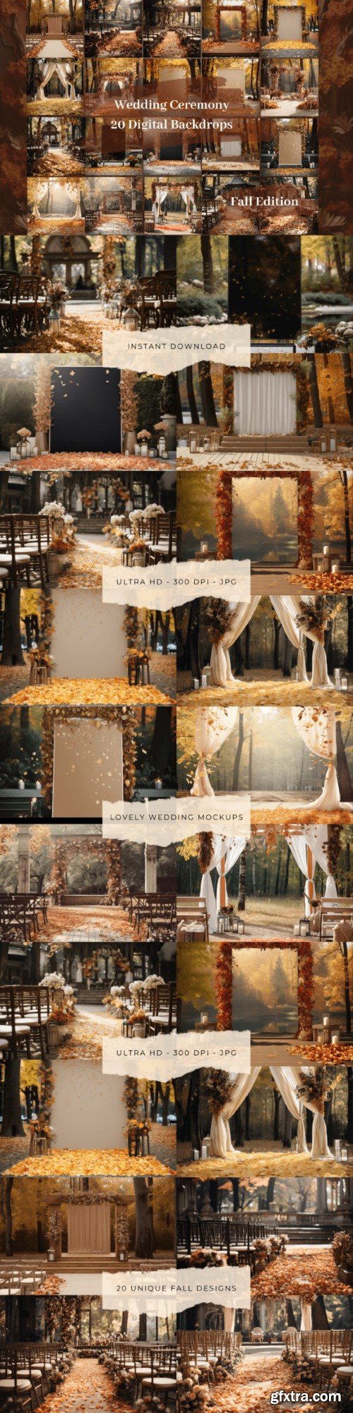 Autumn Wedding Digital Backdrops