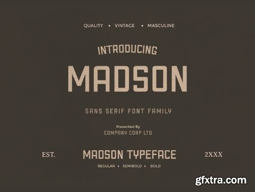 Madson - Masculine modern typeface Ui8.net