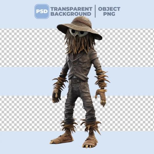 Premium PSD | Psd 3d halloween spooky scary scarecrow Premium PSD