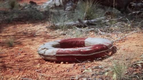 Videohive - Life Ring Buoy in Desert Beach - 48099571 - 48099571