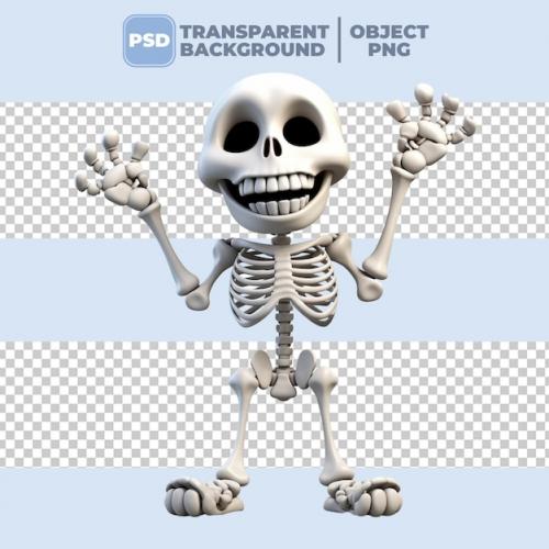 Premium PSD | Psd 3d halloween skeleton science lab prank Premium PSD