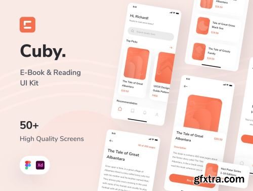 Cuby - E-Book Store & Reader App UI Kit Ui8.net