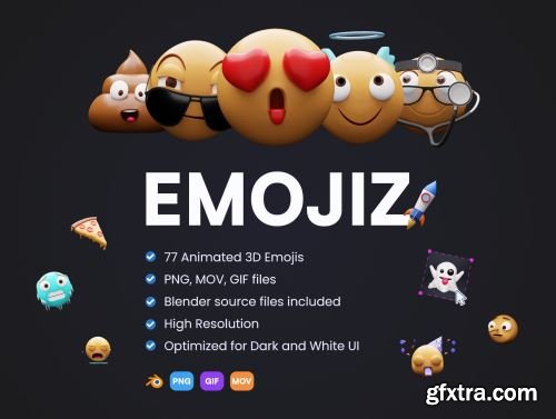 EMOJIZ - Animated 3D emojis Ui8.net