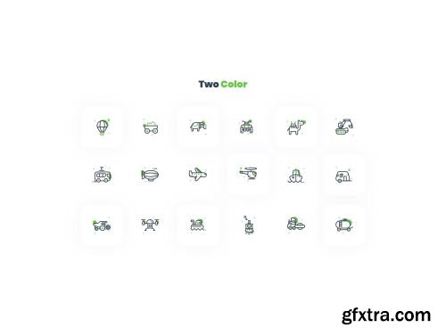 Duo Tone Transportation Icons Ui8.net