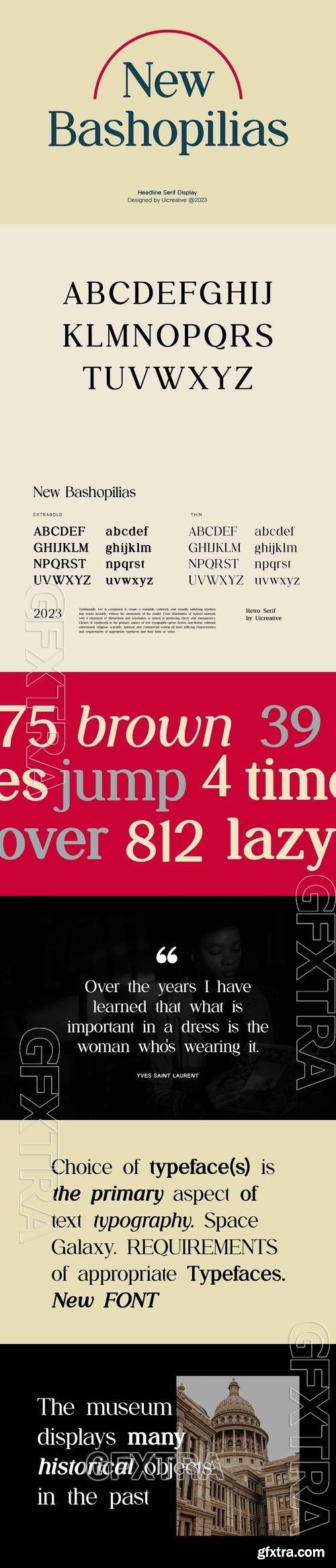 New Bashopilias Retro Serif Family Font UHKCGHP