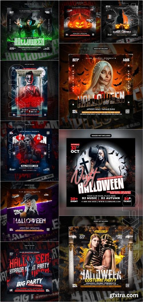 Happy halloween psd poster design vol 8