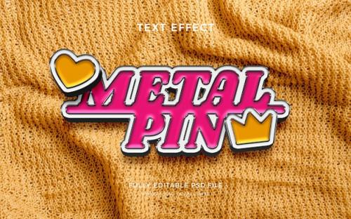 Premium PSD | Metal pin text effect Premium PSD