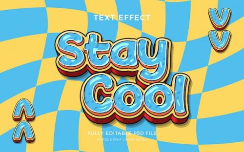 Premium PSD | Stay cool text effect Premium PSD