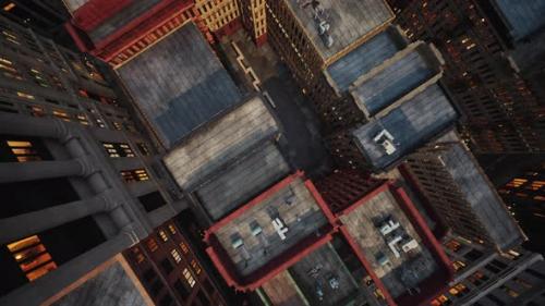 Videohive - Aerial City View with Crossroads and Buildings - 48099769 - 48099769