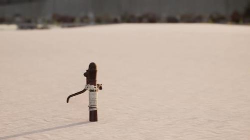 Videohive - Rusty Old Metal Water Pump on Sand Beach - 48099818 - 48099818