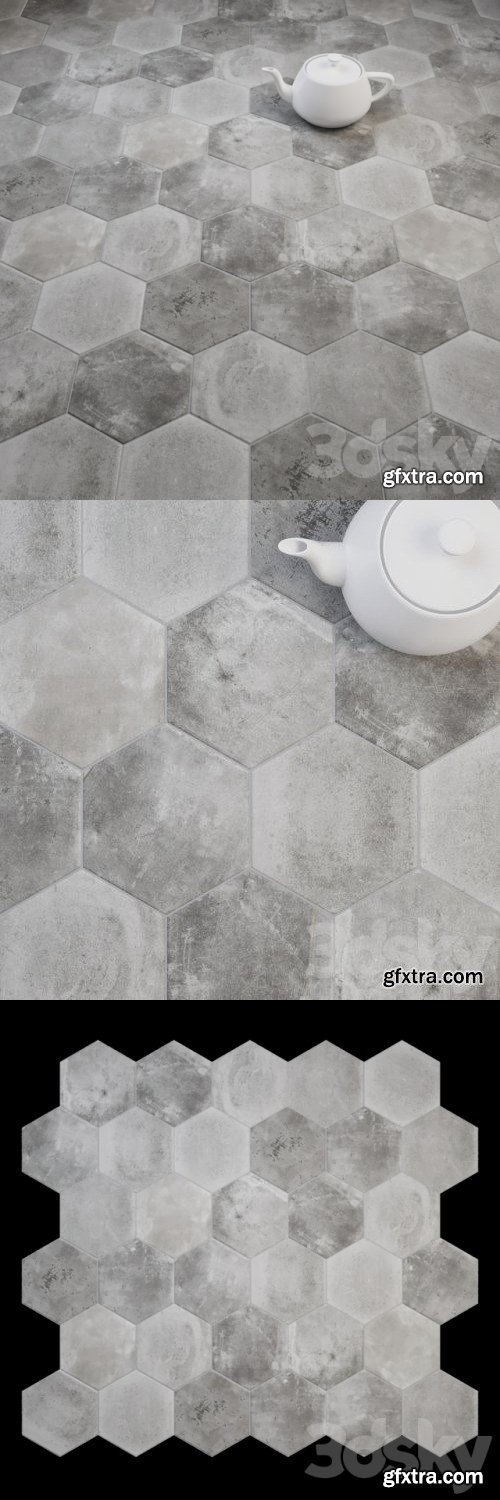 CIR Miami Esagona Dust Gray (Ex Polvere) Tile Set