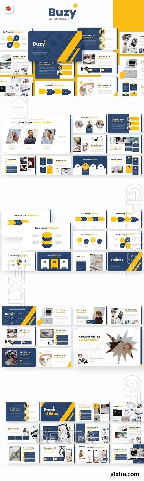 Buzy Business PowerPoint Template 8ER57CM