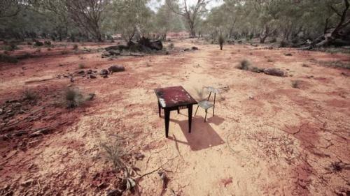 Videohive - Old Ruster Metal Table in Desert - 48099963 - 48099963