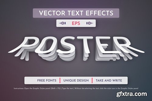 Poster Paper - Editable Text Effect, Font Style PX6UB8D