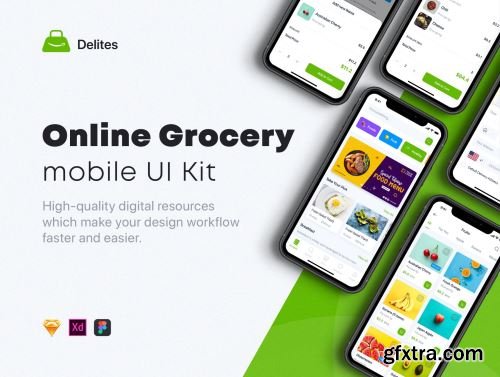Delites - Online Grocery & Recipes UI Kit Ui8.net