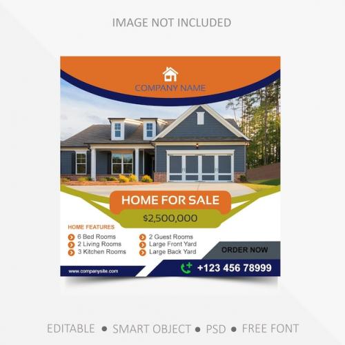 Premium PSD | Psd real estate social media post design Premium PSD