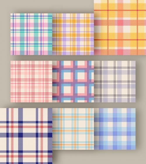 Seamless Plaid Pattern Set 647097016