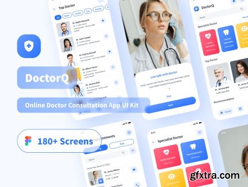 DoctorQ - Online Doctor Consultation App UI Kit Ui8.net