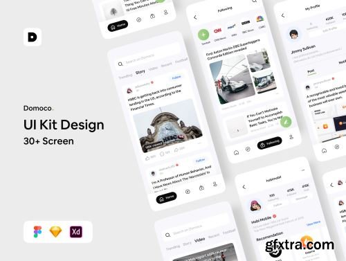 Domoco News Letter Mobile App UI KIT Ui8.net