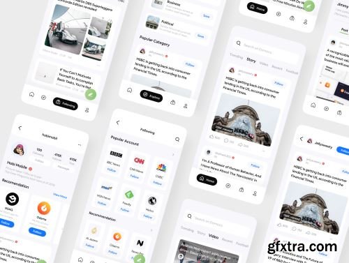 Domoco News Letter Mobile App UI KIT Ui8.net