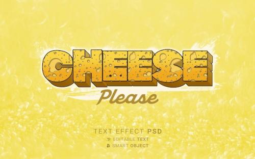 Premium PSD | Cheese food text effect Premium PSD