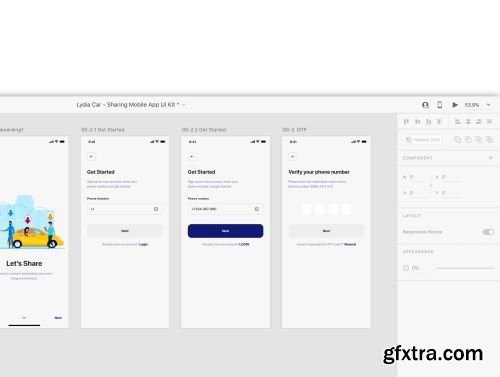 Lydia - Car Booking & Sharing Mobile App UI Kit Ui8.net