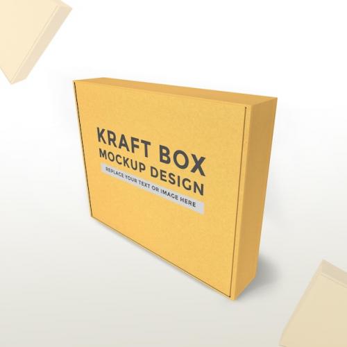 Premium PSD | 3d kraft box mockup design psd Premium PSD