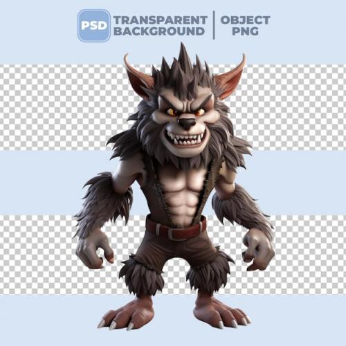 Premium PSD | Psd 3d halloween teen werewolf Premium PSD