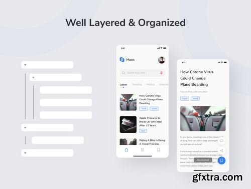 Maos - News And Reader App UI Kit Ui8.net