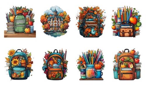 Premium PSD | Back to school sublimation clipart png Premium PSD