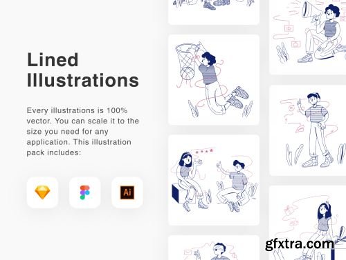 Lined Illustrations Ui8.net